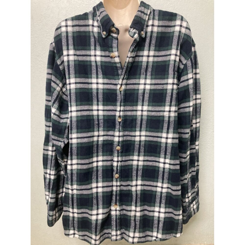 Red Head Flannel Shirt MensX-LARGE Button Plaid Casual Long Sleeve